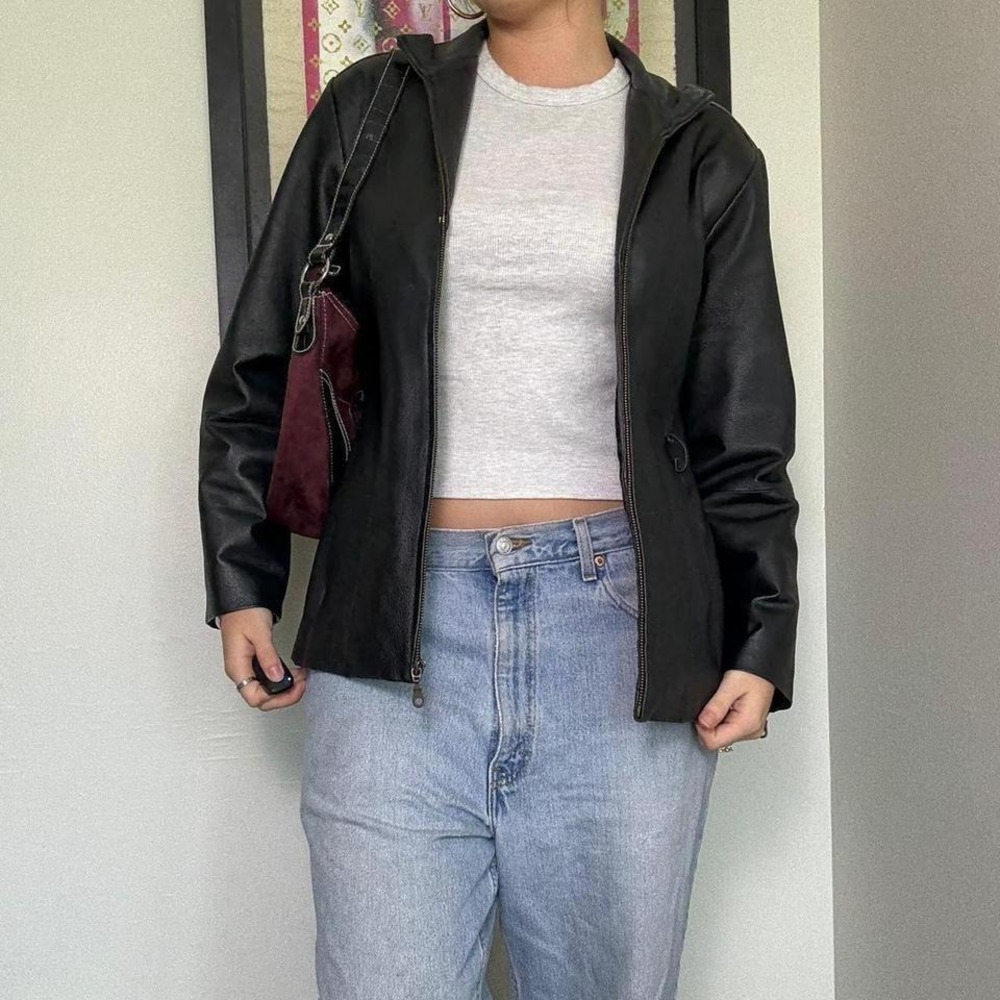 Vintage 90s Black Leather Jacket